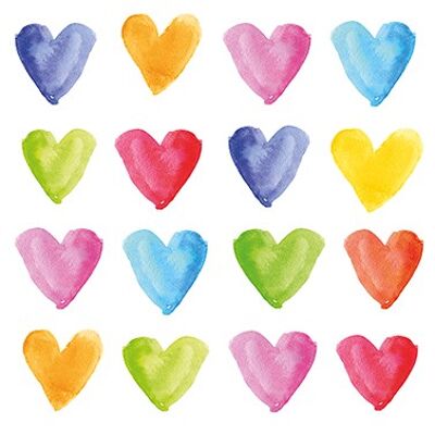 Watercolor hearts 25x25 cm