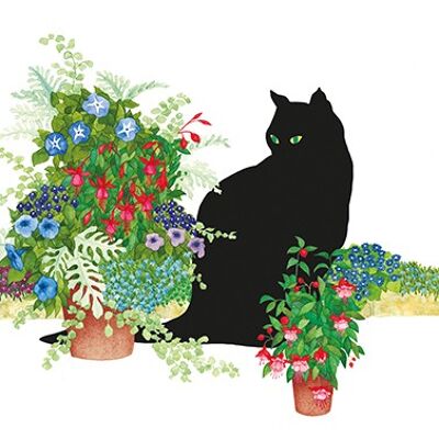 Macetero Gato Negro 25x25 cm