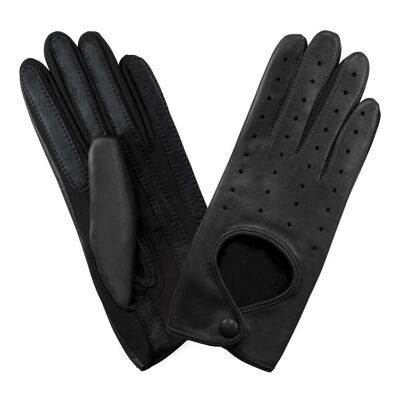 Guantes de conducto de cuero flexible-agneau-spandex-non doble-11135NF