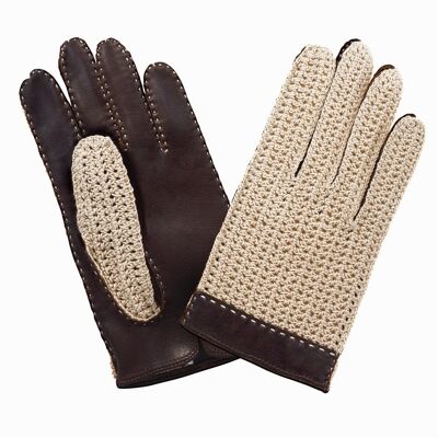 Guantes de conducto cuero agneau-non doble-22057NF