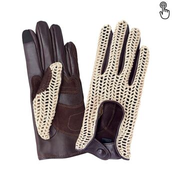 Gants cuir vélo/e-trottinette femme-Tactile-60012L 16