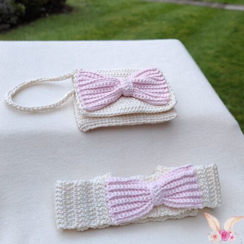 Silky Touch Elegant Small Accessory Ribbon Bag and Headband, Perfect Easter Gift