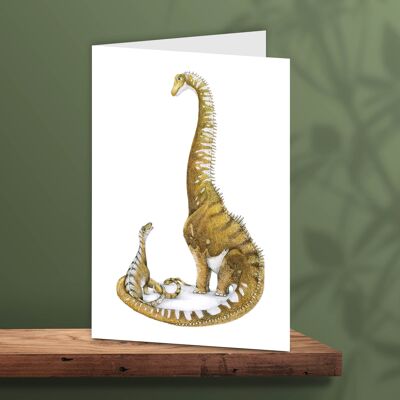 Biglietto d'auguri con dinosauri, biglietti con animali, biglietti d'auguri divertenti, biglietti bianchi, biglietti Diplodocus, 12.3x17.5 cm