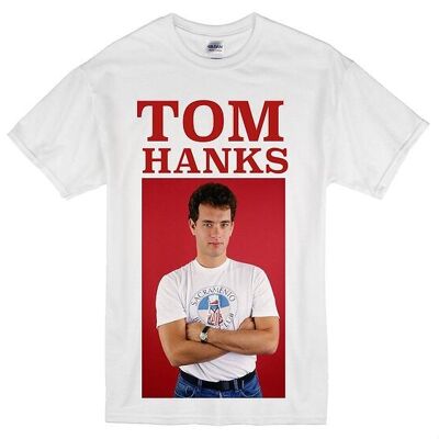 Young Tom Hanks - Camiseta blanca unisex - Impresión digital