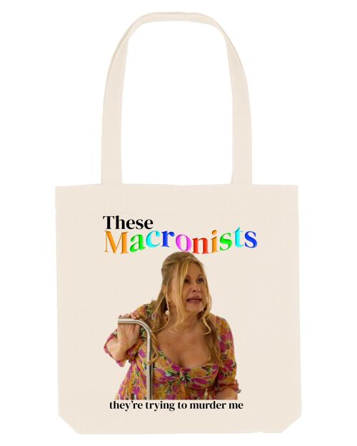 Jennifer Coolidge, These Macronists they are trying to murder me - Tote Bag