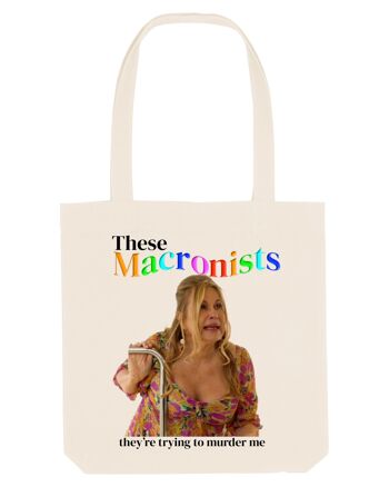 Jennifer Coolidge, These Macronists they are trying to murder me - Tote Bag
