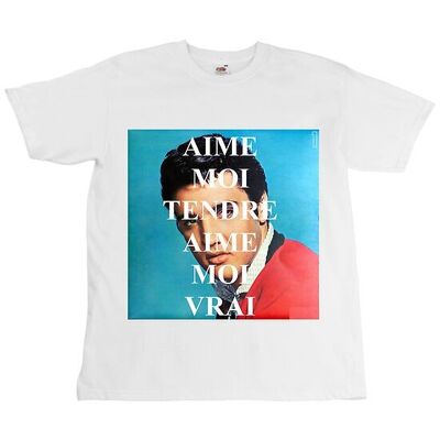 Elvis Presley - Love Me Tender Traducción literal al francés - Camiseta blanca - UNISEX -