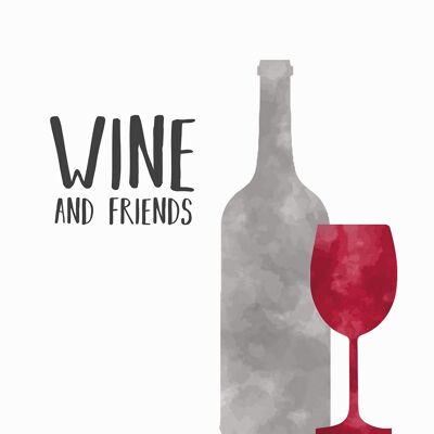 Wine Friends 25x25 cm