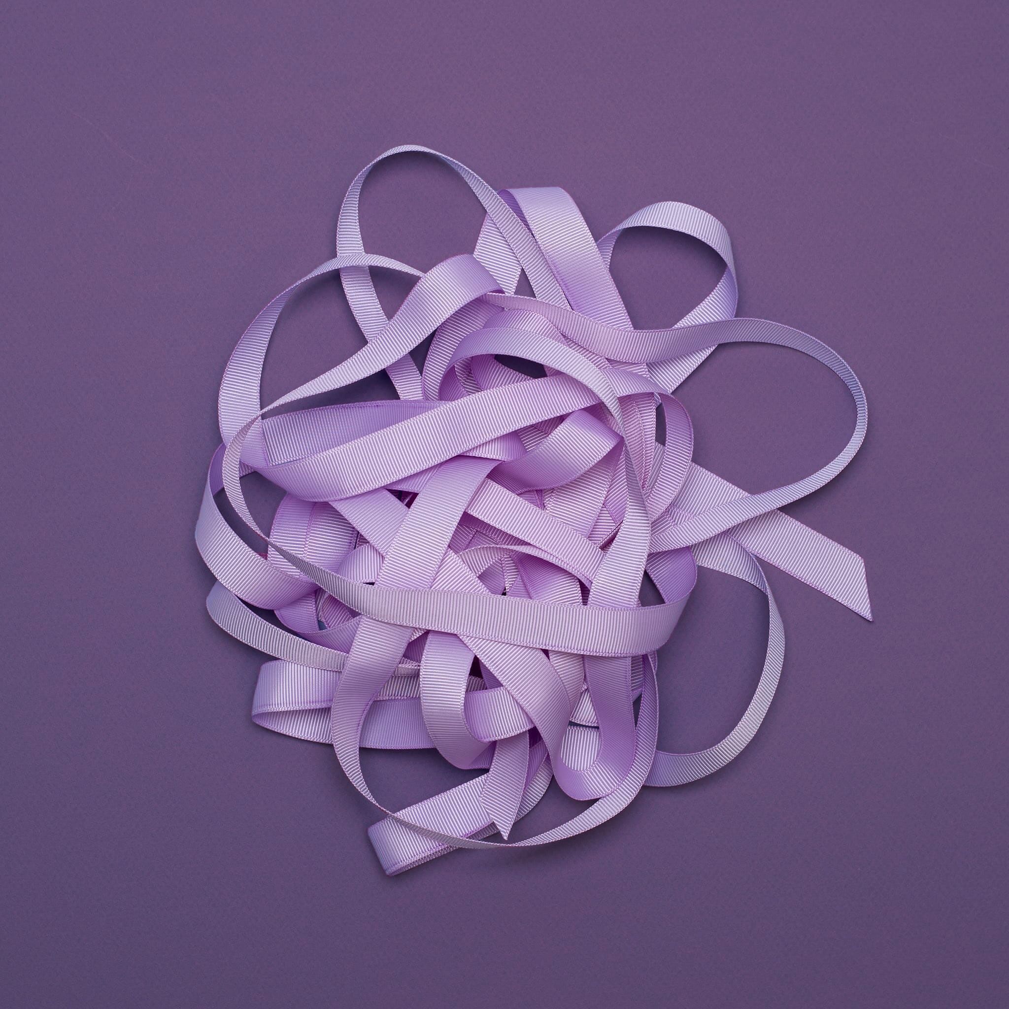 Cinta de regalo lila, cinta violeta claro fácil de atar, cinta de grosgrain de 16 mm x 5 m para envolver regalos