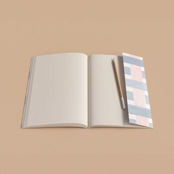 Grand carnet pages blanches Trame rose 2