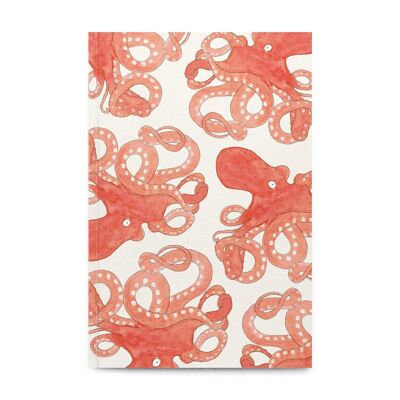 Cuaderno de páginas en blanco con pulpo grande