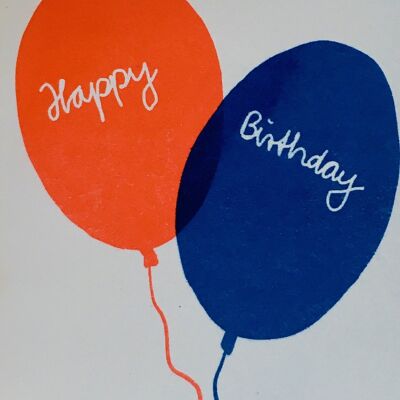 Card Happy Birthday balloons