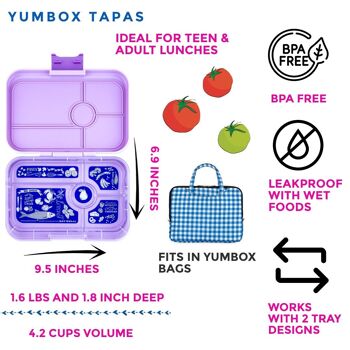 Yumbox Tapas Boîte à déjeuner Bento étanche pour adulte (5 compartiments) – Différentes couleurs 2