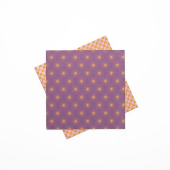 Papier origami pour travaux manuels de décoration de Pâques - papier craft recto verso violet, papier pliant de 15 cm avec un motif moderne, 25 feuilles - papier recyclé 4