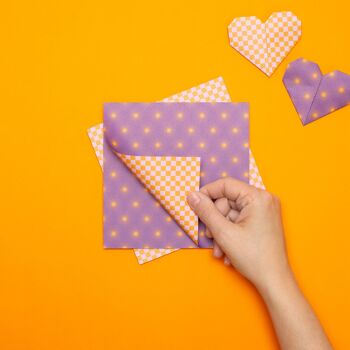 Papier origami pour travaux manuels de décoration de Pâques - papier craft recto verso violet, papier pliant de 15 cm avec un motif moderne, 25 feuilles - papier recyclé 6