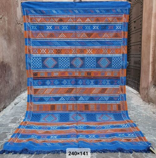 TIFLET Flatwoven Rug 240/141 - blue & orange