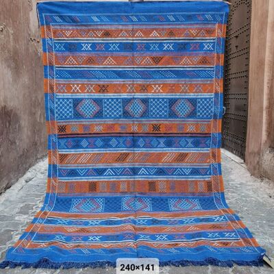 TIFLET Flatwoven Rug 240/141 - blue & orange