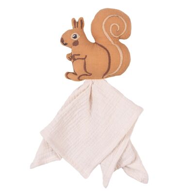 SQUIRREL RATTLE WITH DIAPER NATURAL
