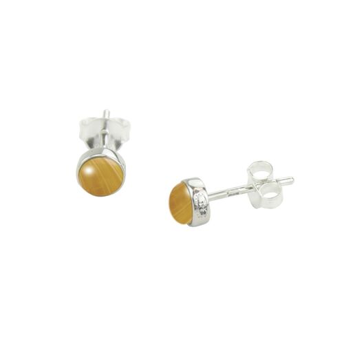 Tiger eye-Earstuds-9SY-0013