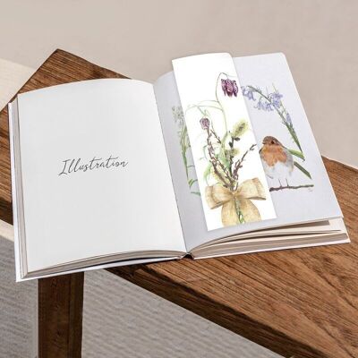 Marque page fleur charbon