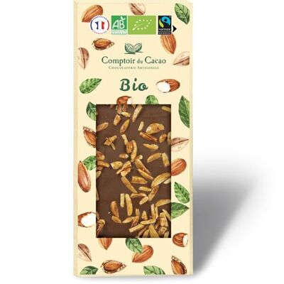 Organic Gourmet Bar 90g Almond Milk - Product from organic farming certified in compliance by Ecocert FR-BIO-01