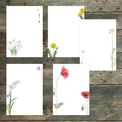 Set de papelería 5x flores del prado