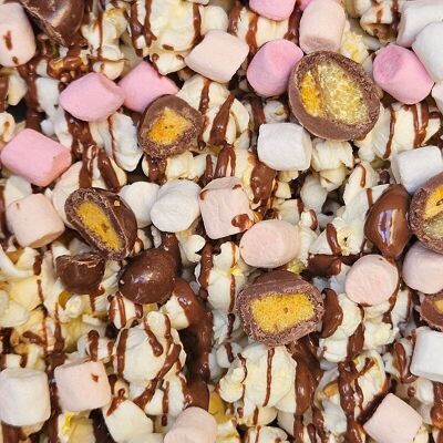Popcorn-Set mit Wabenstruktur und Milchschokolade