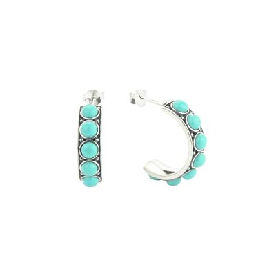 Blue Turquoise-Earhoops-9SY-0027