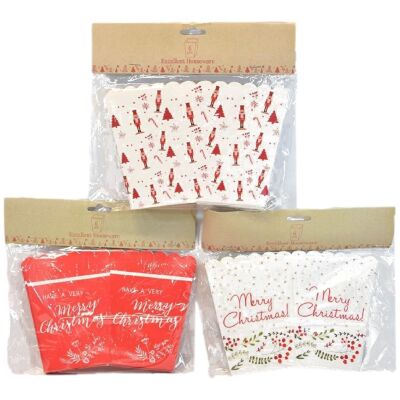 Set mit 6 weihnachtlichen faltbaren Papierboxen