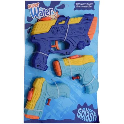 Set Of 3 Water Guns 19Cm / 10Cm