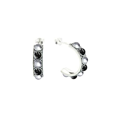 Gris y blanco MOP-Earhoops-9SY-0032