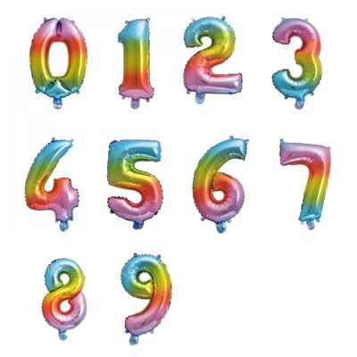 Number Foil Balloon 35Cm Rainbow