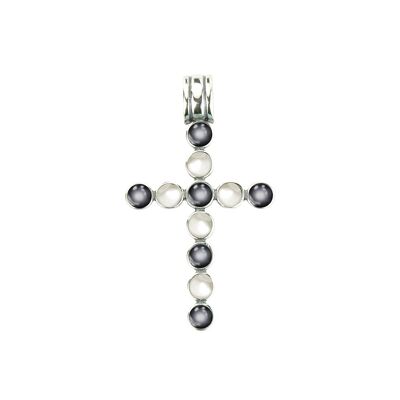 Pendentif MOP gris et blanc-9SY-0039