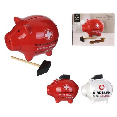 Sparschwein Schwein + Hammer 9 cm