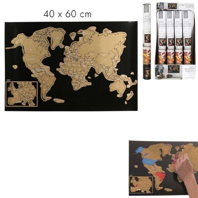 Weltkarte zum Rubbeln, 40 x 60 cm