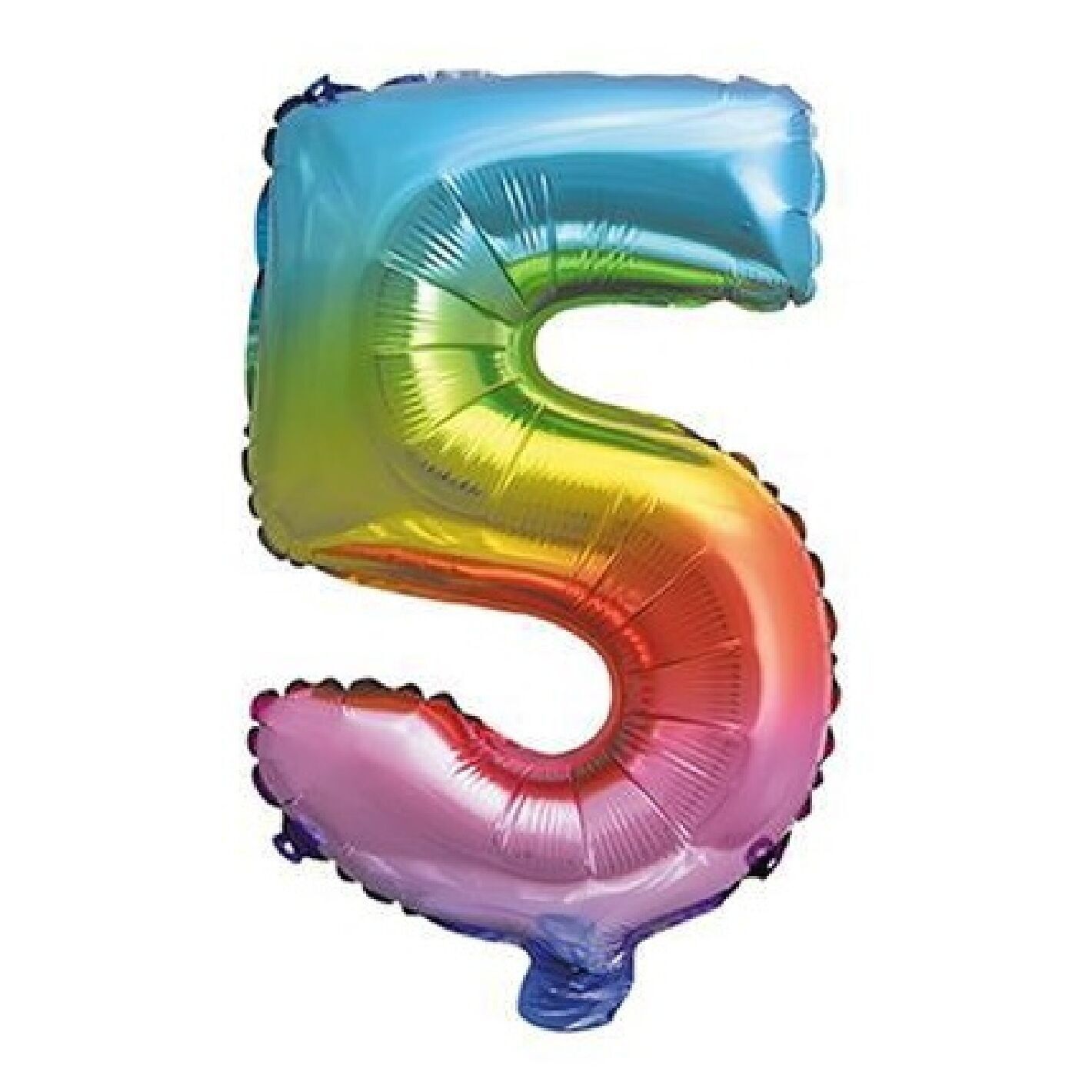 Nummer 5 Folienballon 35 cm Regenbogen C