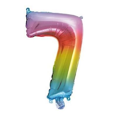 Number 7 Foil Balloon 35Cm Rainbow C