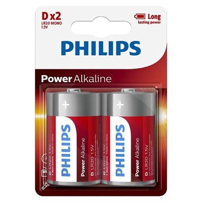 Batería Philips LR20-D x2 baterías