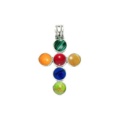 Malachite, Tiger Eye, Yellow agate, White Mop, Blue Turquoise, Green Turquoise, Lapis and Red Coral -Pendant-9SY-0043