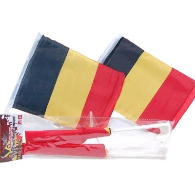 Set 2 Bandiere Per Auto Belgio