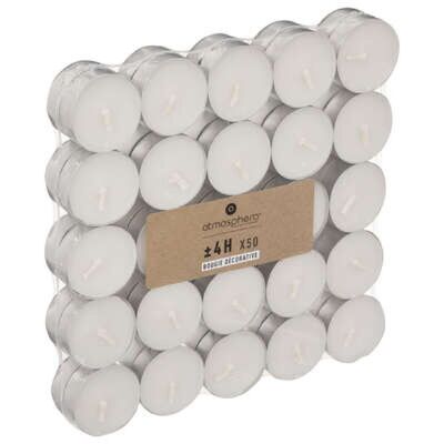 50 White Tea Light Candles