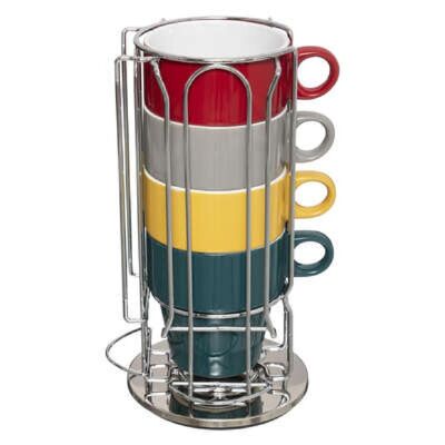 Rack De 4 Tasses 26 Cl + Porte Capsules Café