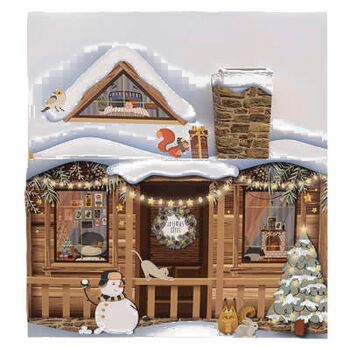 Boîte Sac Chalet Noël 25x12x25Cm 1