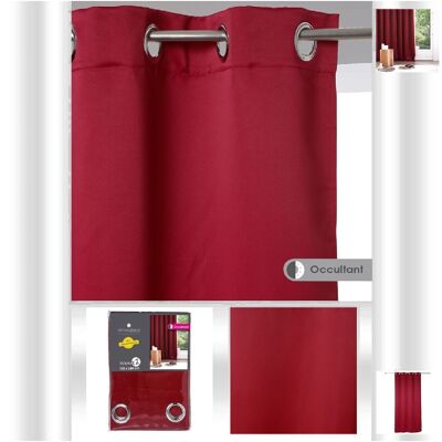 Blackout Curtain x2 Red 135x240Cm