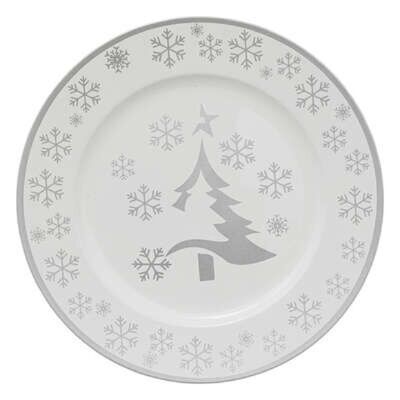 Assiette Présentation Sapin Argent 33Cm