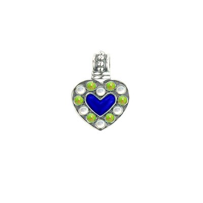 Green Turquoise, Lapis and White Mop -Pendant-9SY-0051