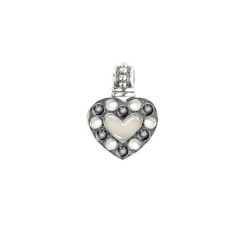 Pendentif MOP gris et blanc-9SY-0053 1