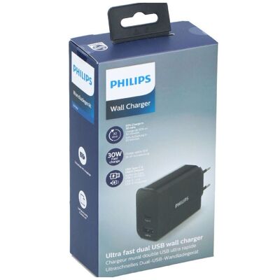 Philips Typ-C- und USB-A-30-W-Wandladegerät