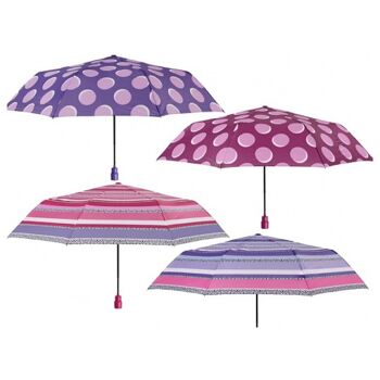 Parapluie Femme Mini Automatique Pois / Rayure 2