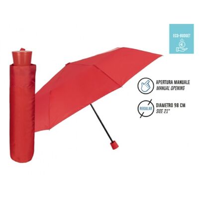 Mini-Regenschirm 21 cm manuell rot